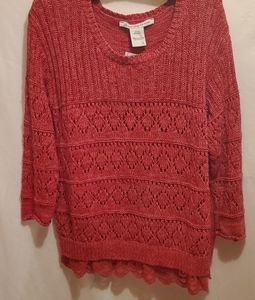 AMERICAN RAG SWEATER, LARGE, NWT, LACE ON BOTTOM